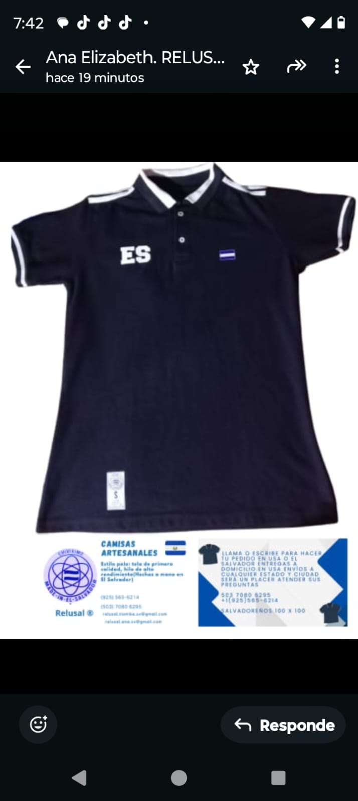 Camisa finas hechas en el salvador